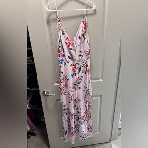 Lush Pink Floral Long Dress size small